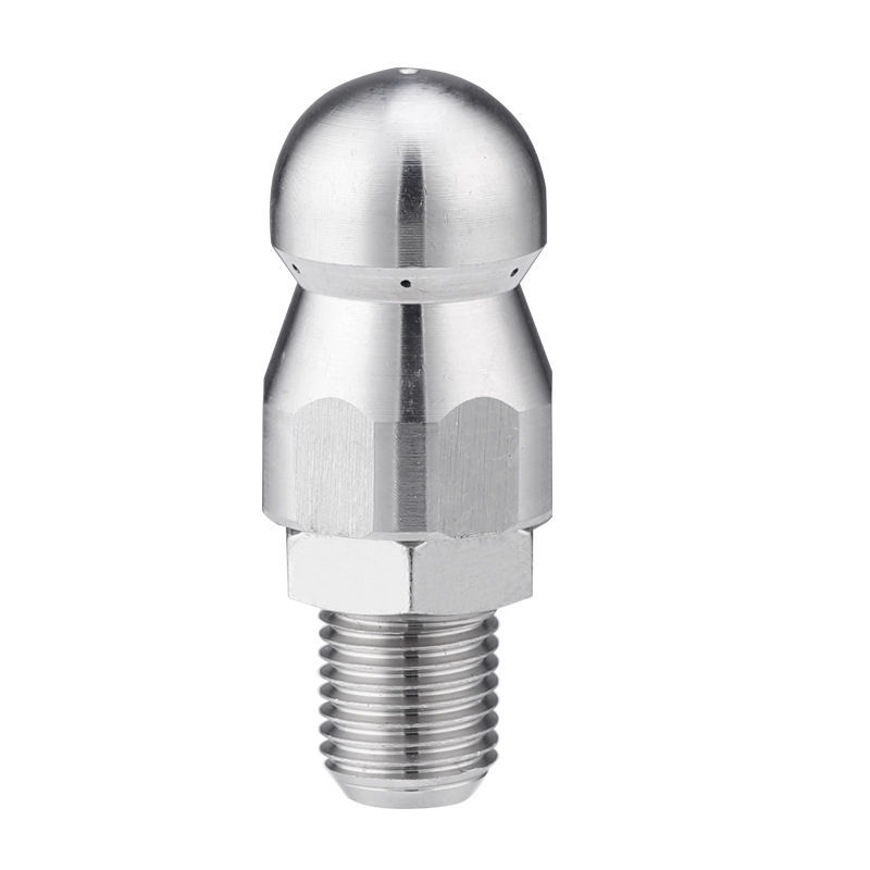 老鼠头市政管道下水道冲洗清洗喷头高压洗车机专用不锈钢水喷嘴外22孔