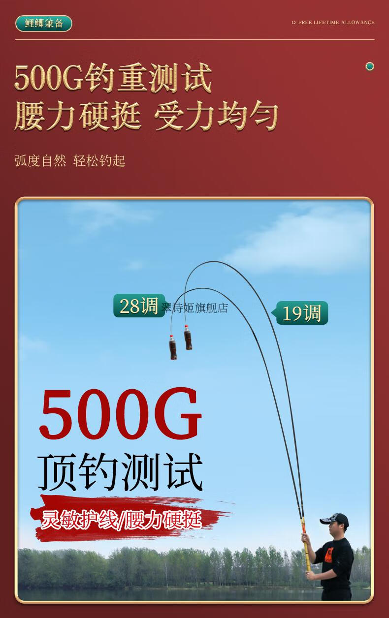 2022新款武汉天元旗舰同款达瓦劲战鲤短节鱼竿高碳手竿硬轻短便携溪流