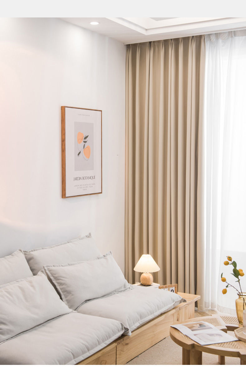 奶茶色窗帘2021年新款遮光隔热防晒客厅卧室家有网红款清新ins风暖暖