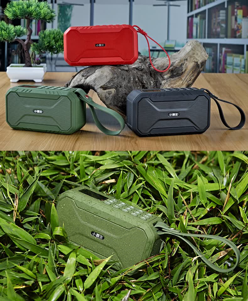 subor/小霸王 d100蓝牙插卡音箱大音量户外运动骑行低音炮fm收音赫蓓