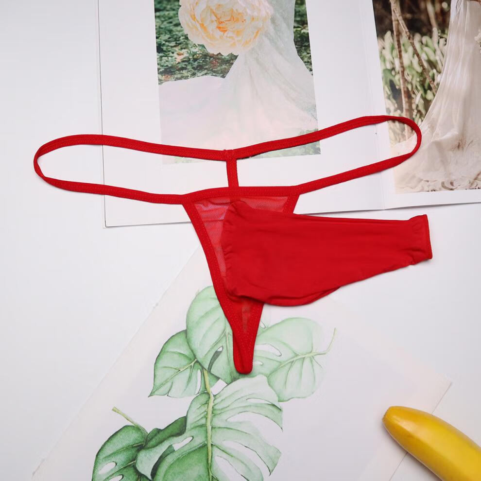 男士内裤变态男性丁字裤自卫慰丝袜飞机套丝滑套薄网纱透明t裤单丁