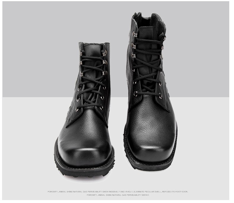 02年春秋飞行皮靴冬季飞行靴户外骑行战术作训靴高帮透气皮鞋02式品质