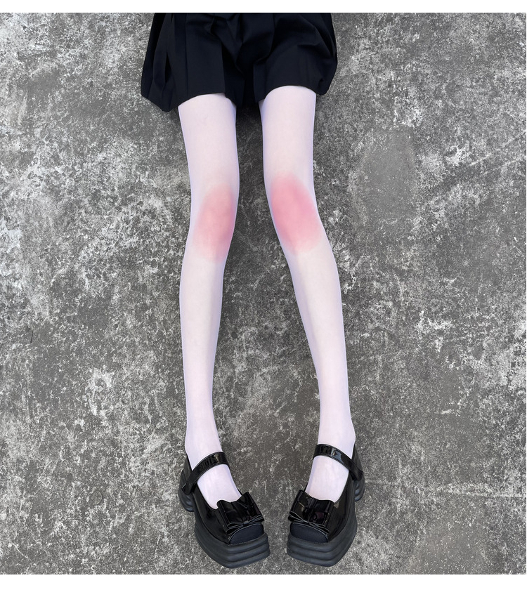 索维拉品牌腮红丝袜薄款纯欲白丝jk少女甜美日系萝莉美腿白色连裤袜子