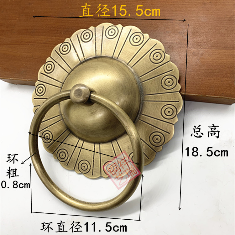 定製青古銅木門拉手中式大門拉手仿古鐵門把手老式門門環裝飾拉環拉手