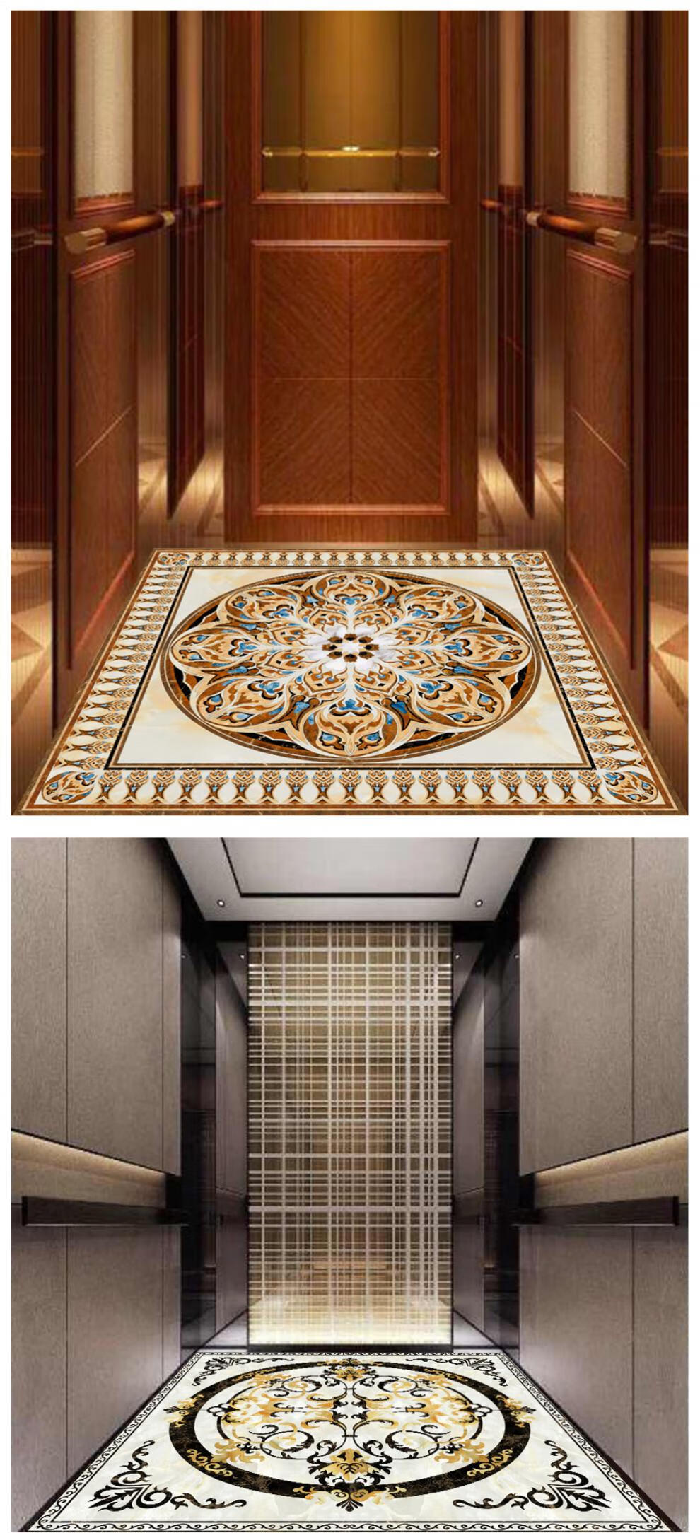 凝余电梯轿厢pvc地板别墅地垫pvc胶仿大理石耐磨防水定制logo图案炫彩