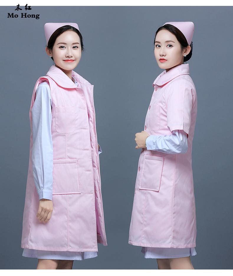 护士棉衣冬装加厚工作服棉袄医护人员棉外套女冬款加中长款棉大衣