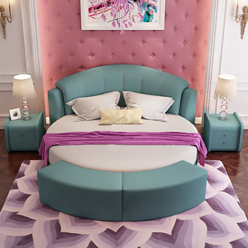 圆床双人公主床现代简约婚床布艺多功能酒店宾馆主题情侣电动床 套餐