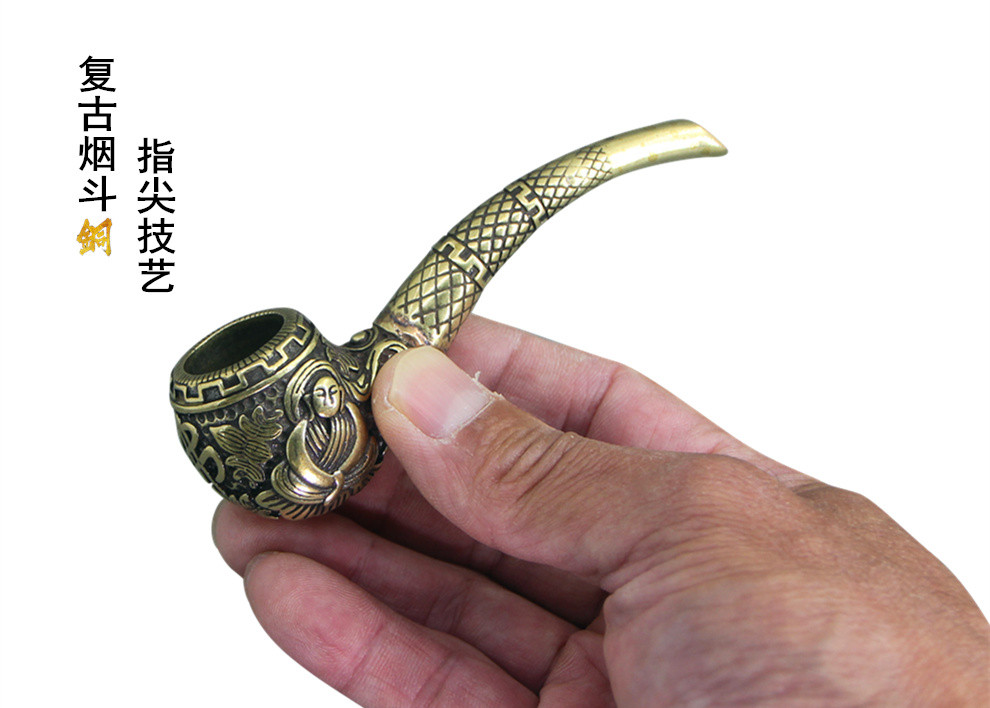 龙昌官方旗舰zippo同款黄铜纯手工烟斗复古一体铸造坚固可清洗烟斗