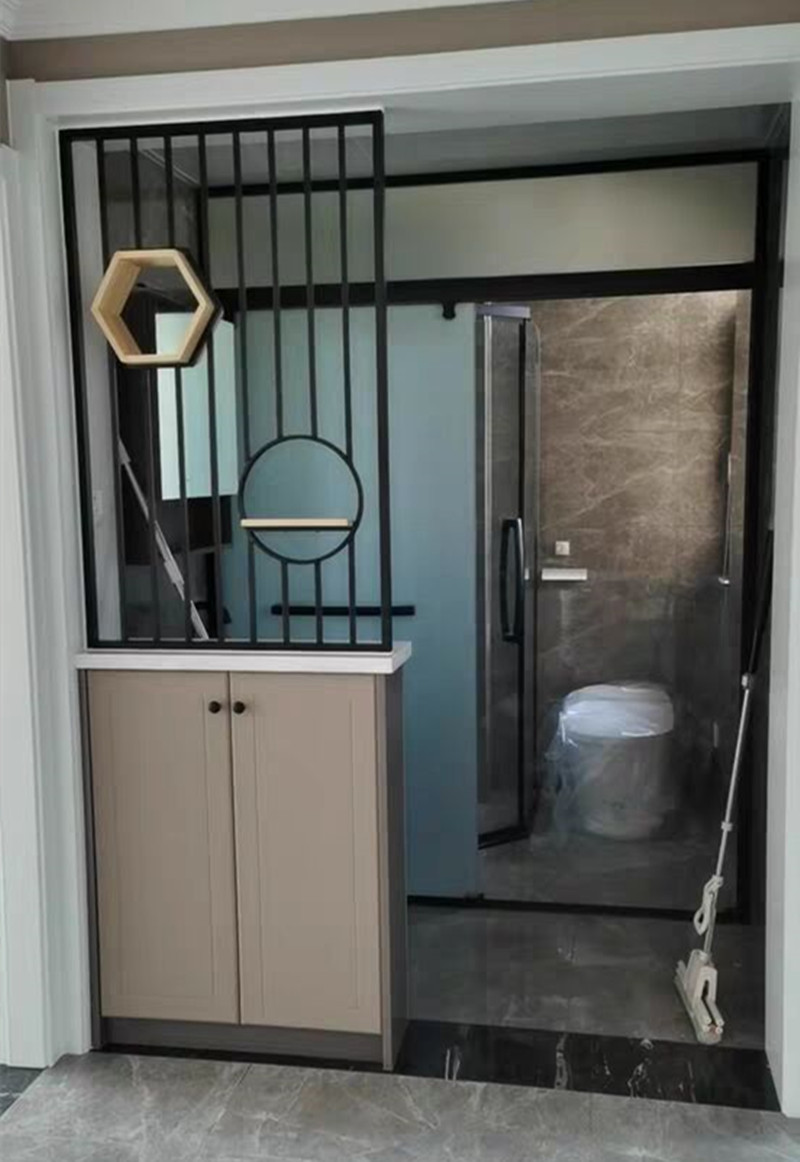 现代铁艺屏风入户玄关柜2022卫生间干湿区分离装饰餐客厅洗漱台轻奢