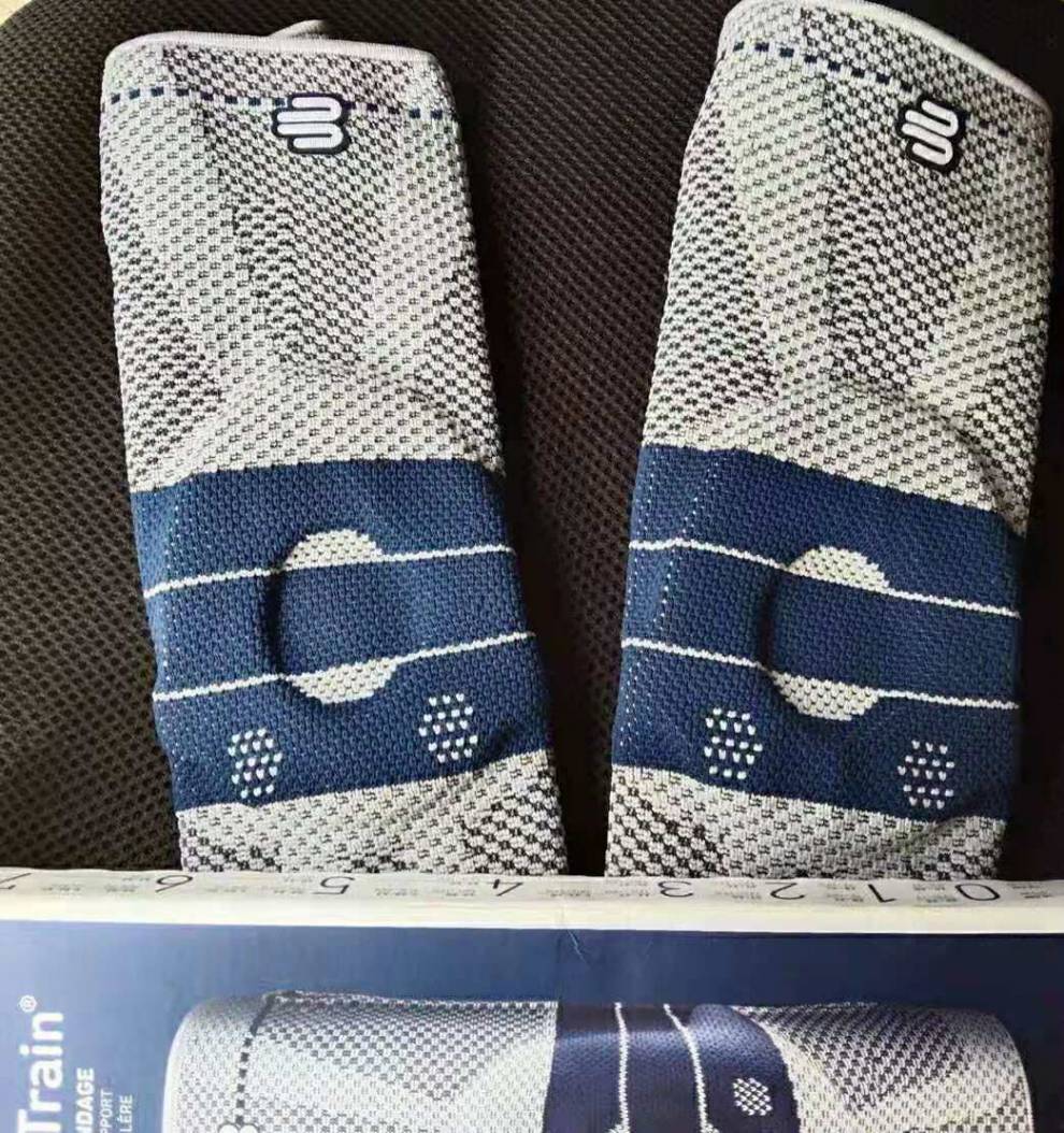 鲍尔·芬护膝 篮球护膝nba款半月板滑款 银钛灰防滑款一对 7码(建议