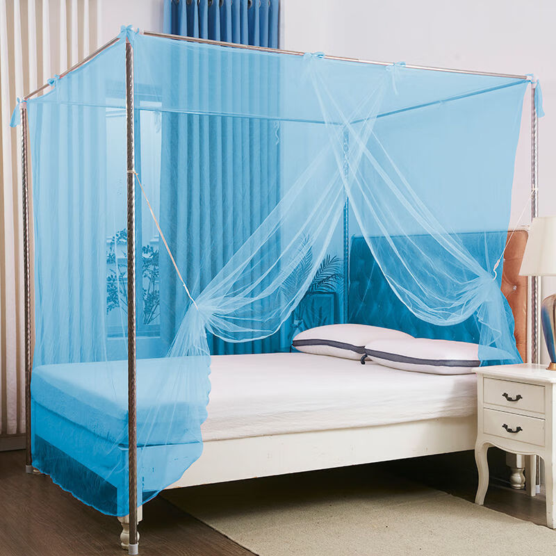 夏季家用传统旧式无老式蚊帐单门人床支架旧款公主风支架加粗厚双粉色