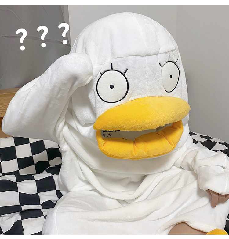 广州揭阳家居服睡衣伊丽莎白睡衣秋冬可爱搞怪鸭子男女同款情侣睡袋