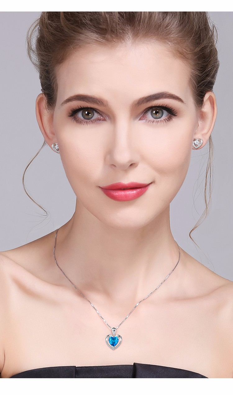 chormkewon奢侈品饰品ck心形项链女镶钻锁骨链时尚爱心吊坠简约网红款