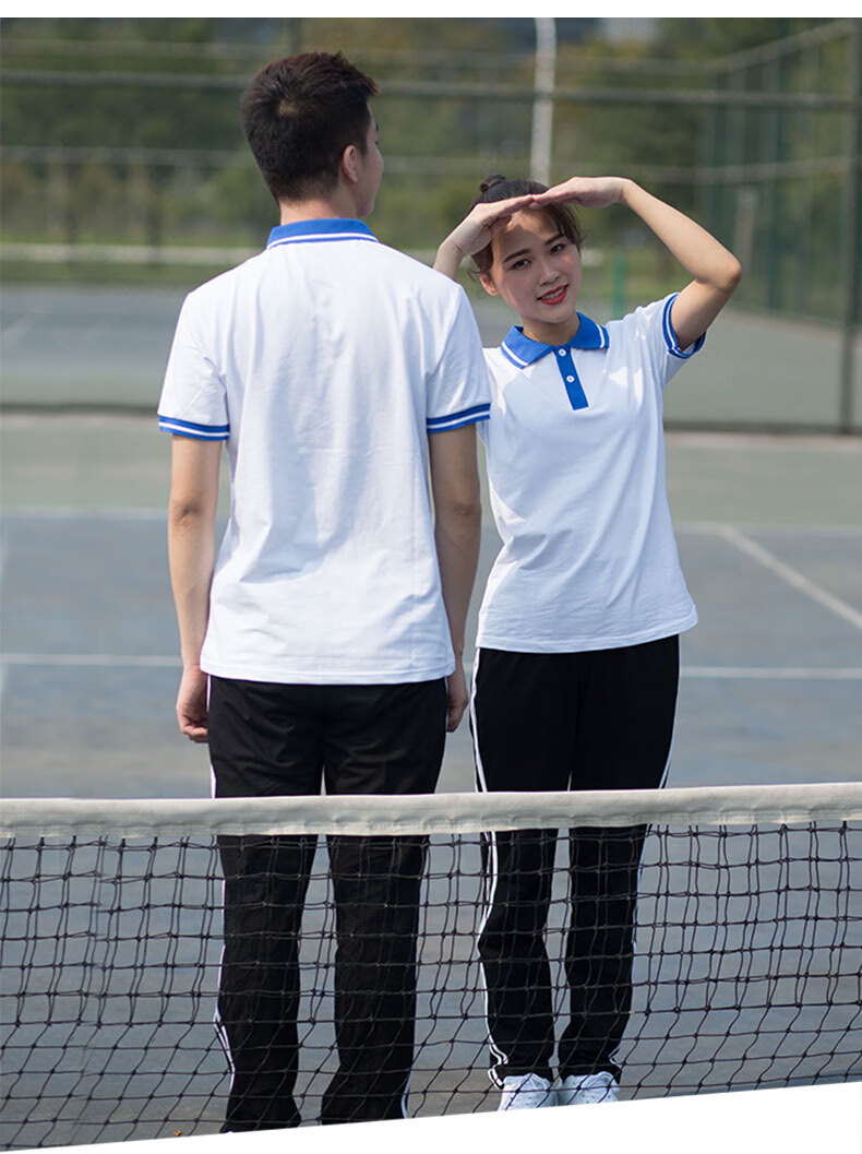 2021夏季初中生校服套装中学生蓝白短袖班服高中生宽松运动服夏装
