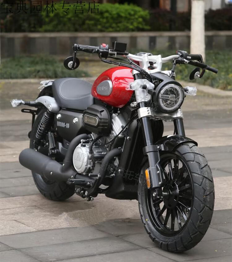 奔达金吉拉bd300太子摩托车哈雷大排量巡航皮带风暴复古车 整车 绿色