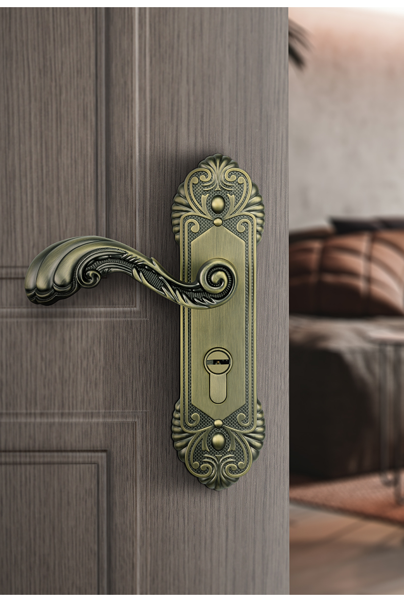 名门门锁欧式机械锁室内卧室房门木门门锁简约静音锁具mv501039065枪