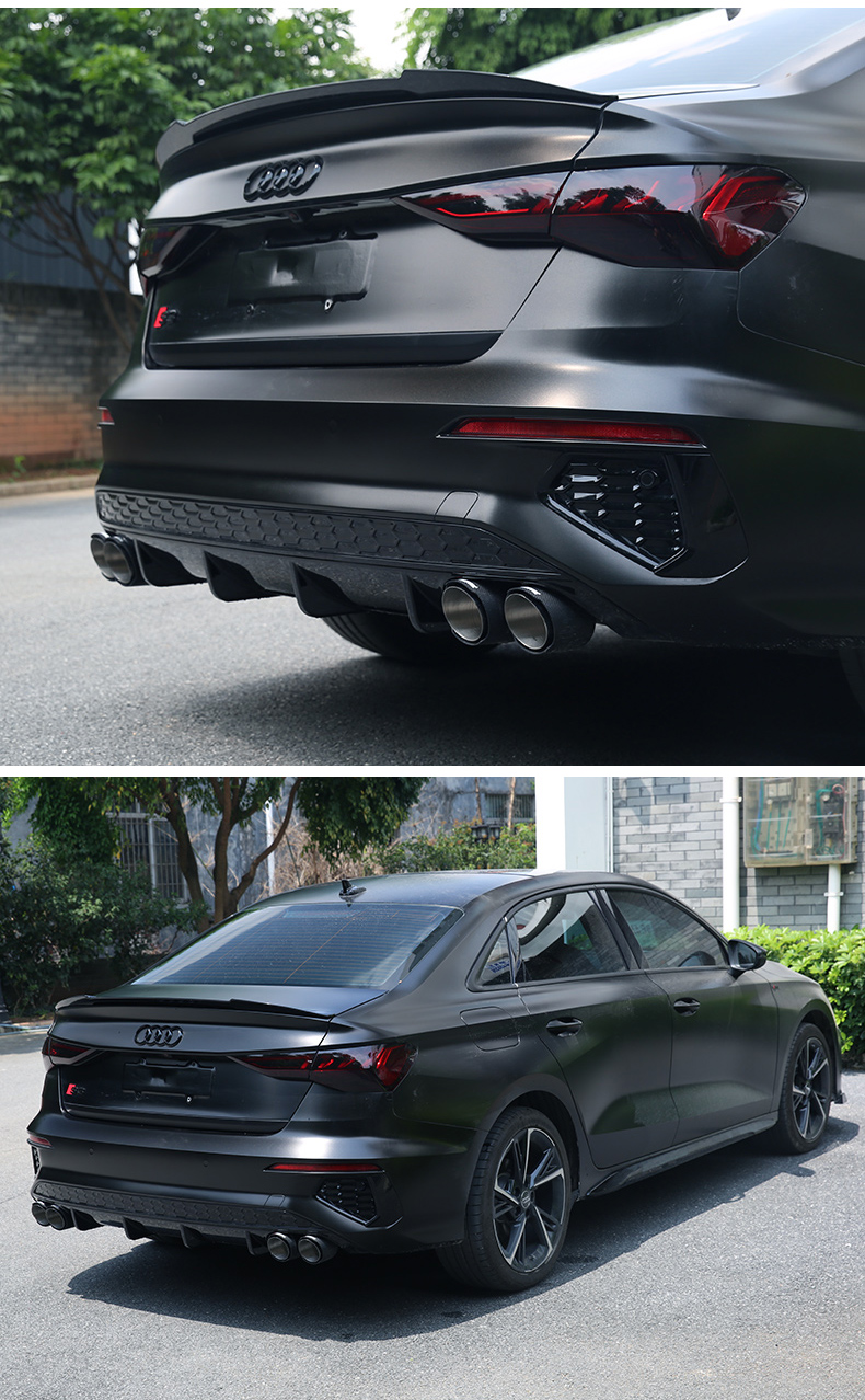 21-22款全新奥迪a3后包围改装后尾唇后杠s3四出排气尾喉a3l装饰 天蝎