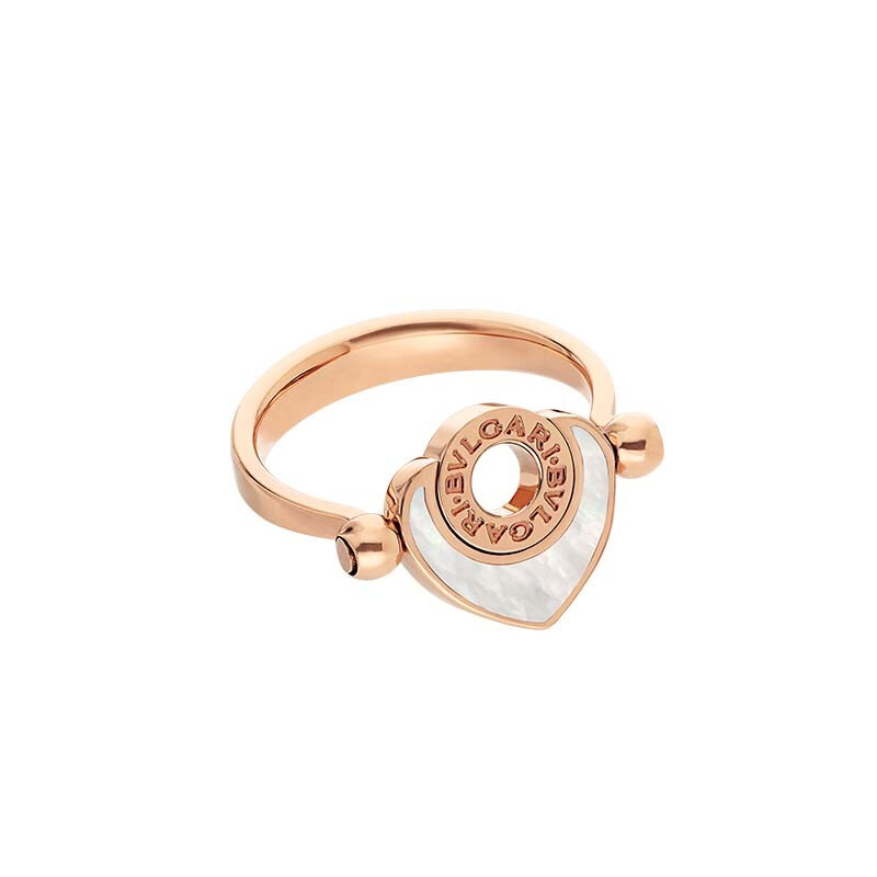 bvlgari系列18k玫瑰金镶嵌珍珠母贝翻转式戒指预售 60 品牌: 宝格丽