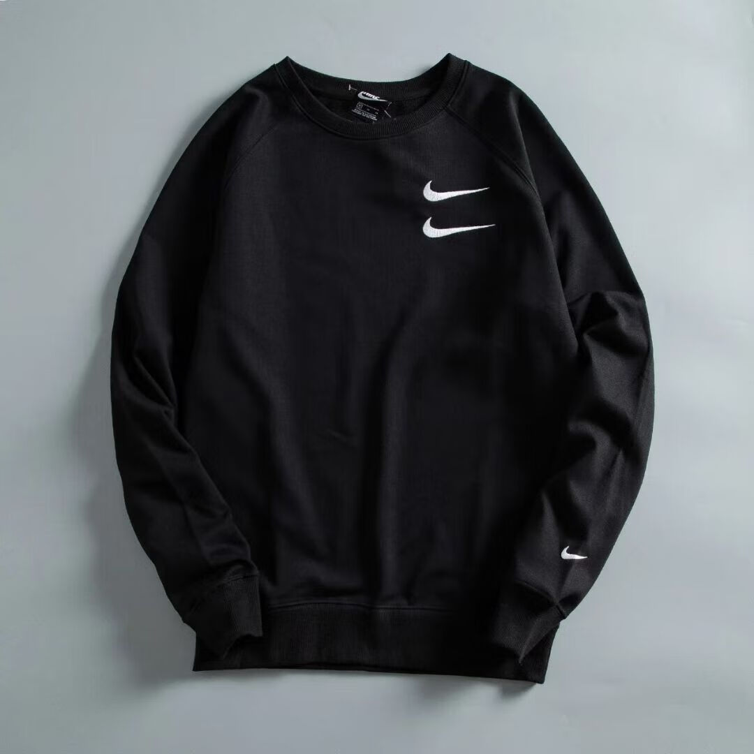 耐克(nike)秋冬刺绣双钩圆领卫衣男女同款宽松套头衫薄款情侣后背字母