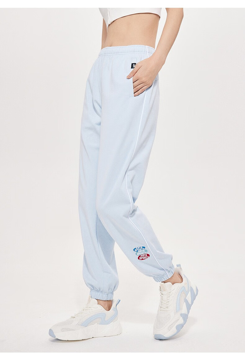 安踏运动裤女裤2022夏季新款宽松收口束脚学生卫裤潮流舒适休闲裤3