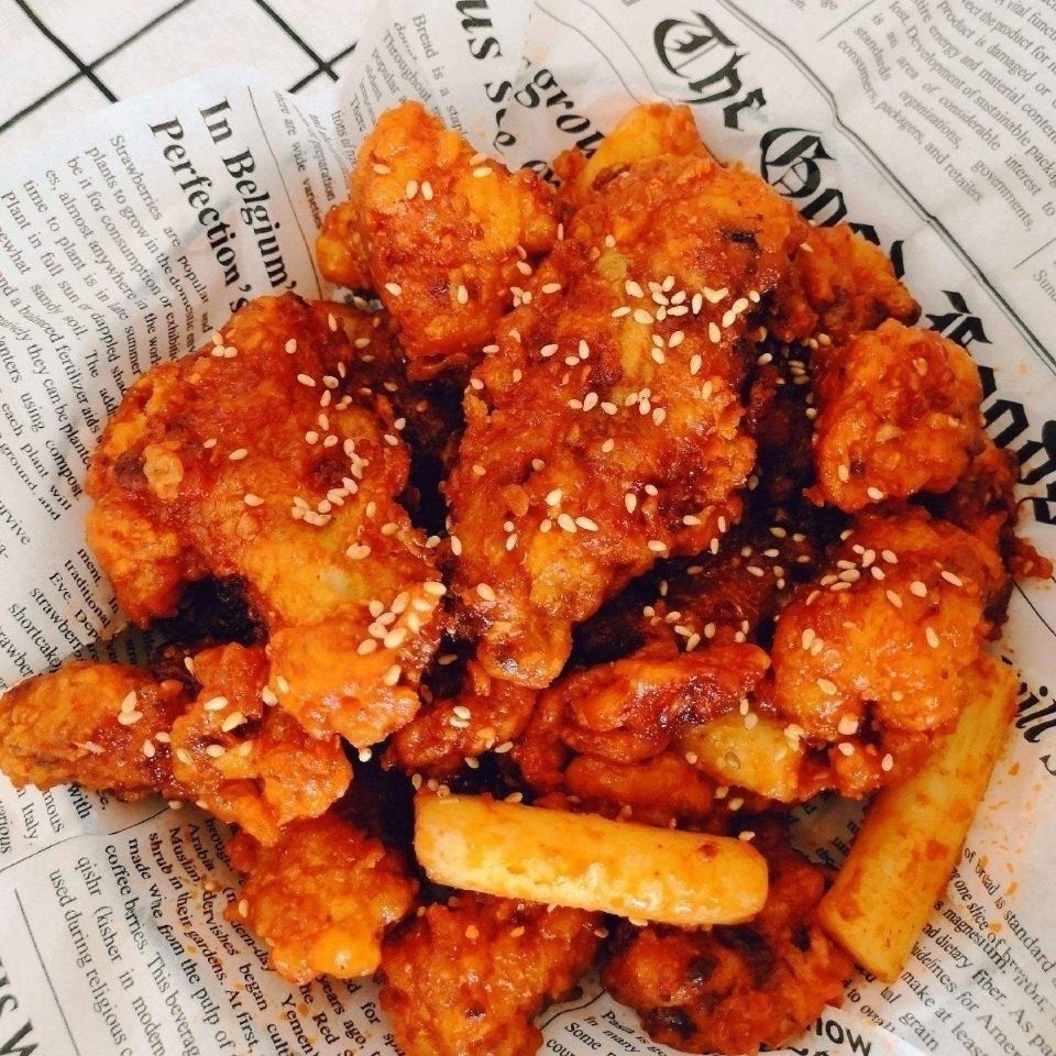 纳佰味韩式炸鸡块韩国炸鸡无骨炸鸡冷冻油炸鸡米花小吃1kg/包 细薯条4