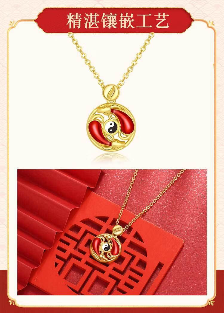游走岁月2021新款牛年扭转乾坤吊坠女锁骨链生肖牛项链女属牛的本命年