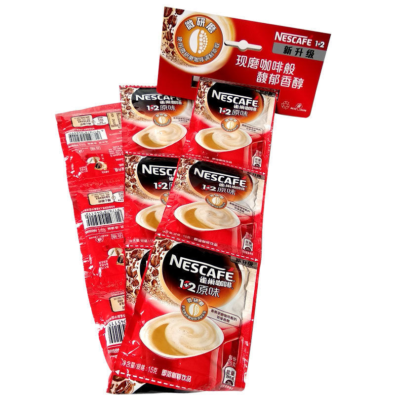 雀巢nestle咖啡咖啡12原味奶香三合一即溶速溶咖啡粉方包72包原味12袋