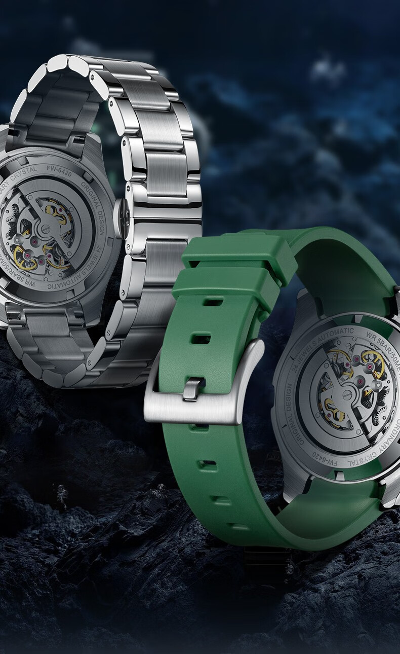 马克华菲(fairwhale) 手表男士潜水系列绿面水鬼全自动机械男表时尚