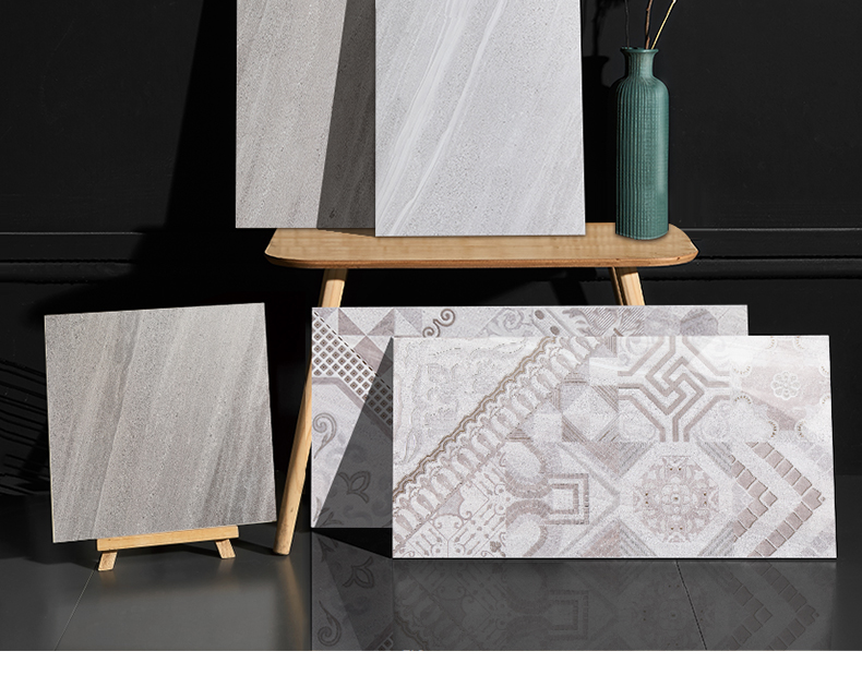 维莱可 简约现代灰色厨房卫生间瓷砖墙面砖300x600厕所浴室地板砖加厚