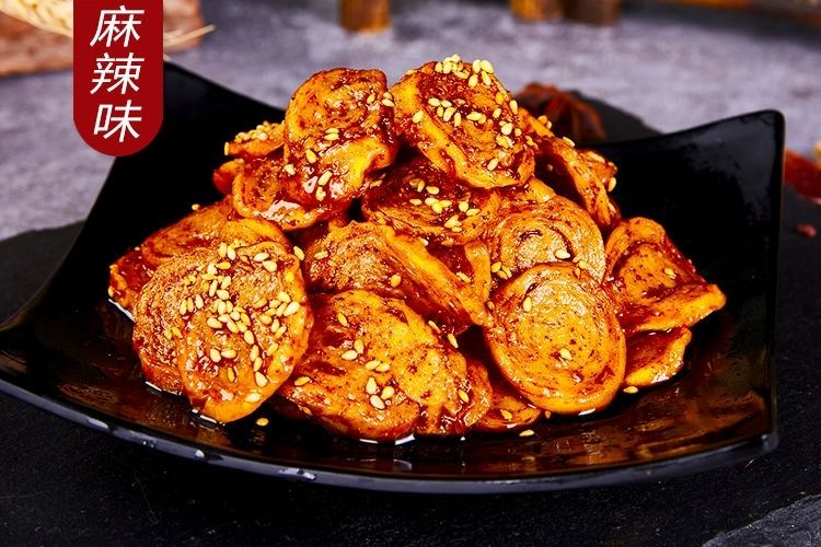 麻辣面筋圈面筋辣条烤面筋油炸面筋圈手工健康美食现做现发蒜香4包800