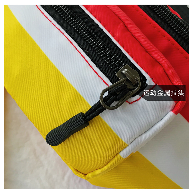 拼色小孩子包包洋气时尚男女孩腰包韩国宝宝潮童斜挎背包胸包 红白黄