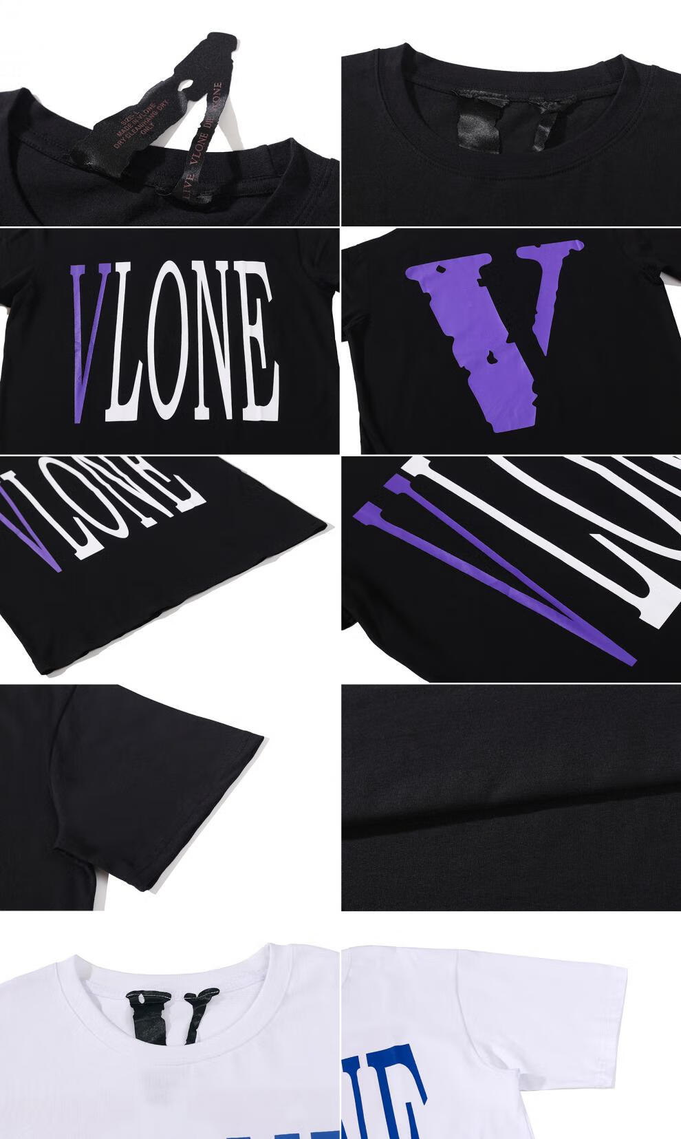 vlone friend冠同款中国龙烟雾love闪电黑橙大v短袖男女t恤 黑橙