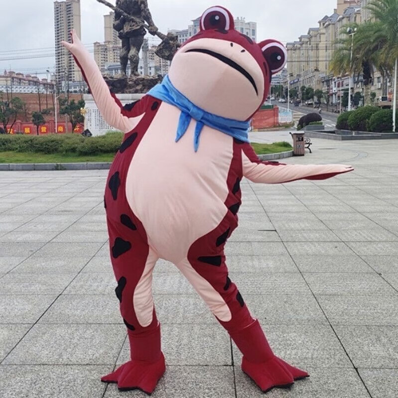 青蛙气模卡通人偶服装人穿玩偶癞蛤蟆毛绒头套人形动漫吉祥物 绿色