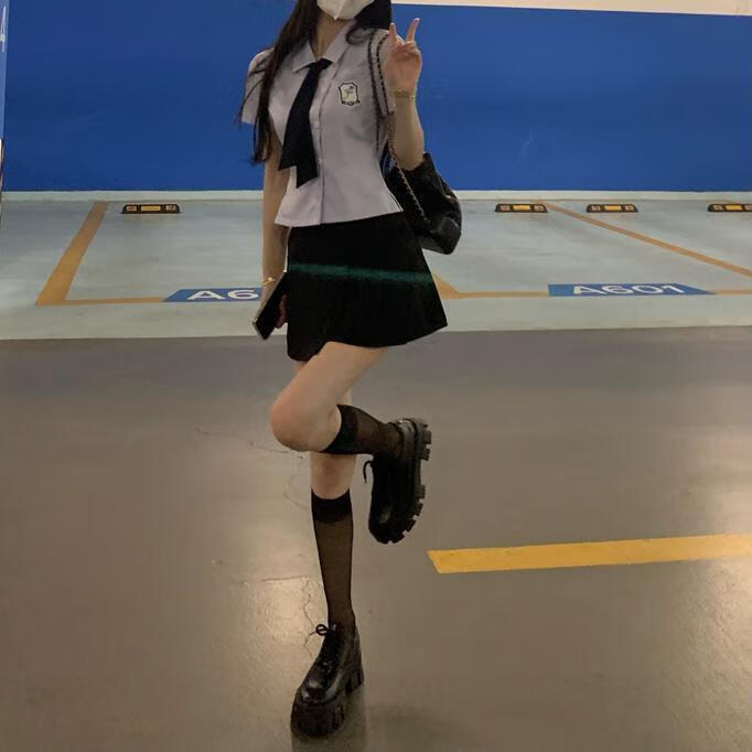 帕娅萱jmshop青雅艺高学妹学院风衬衫女短裙套装裙裤校服夏套装 衬衫
