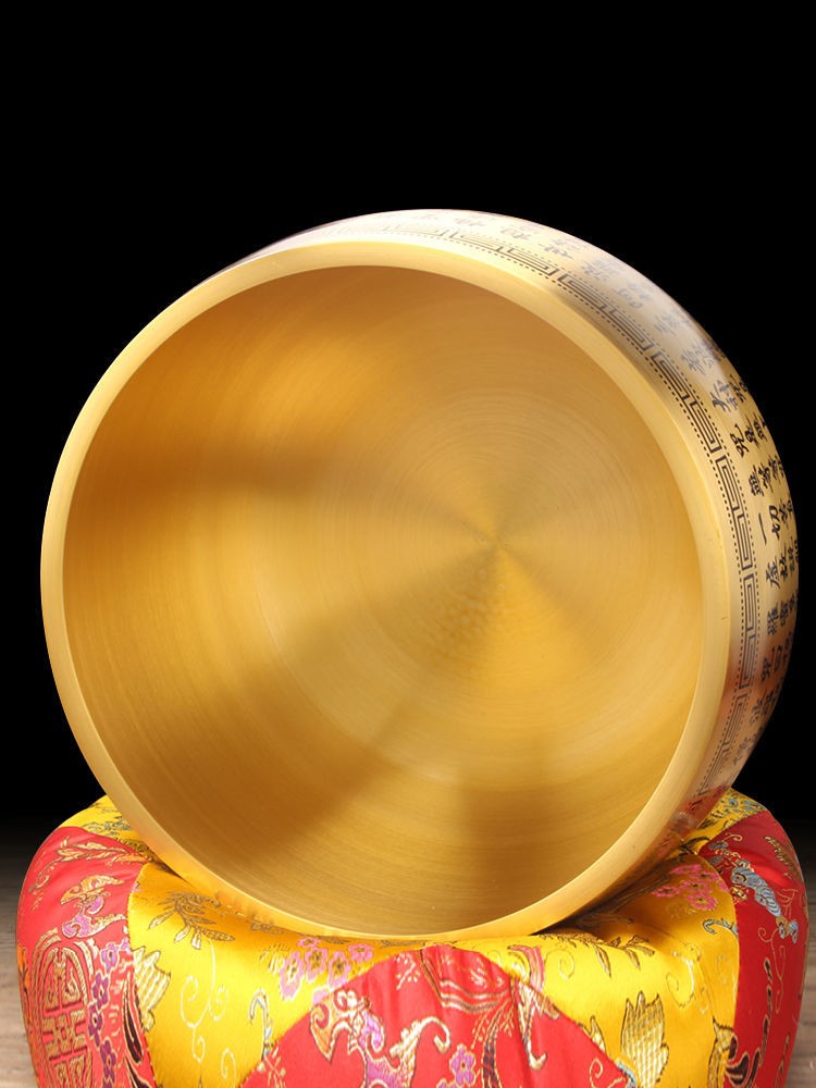 加厚铜磬铜庆铛子引磬铜罄佛音碗静心钵盂佛教用品 加厚4寸精品光面铜