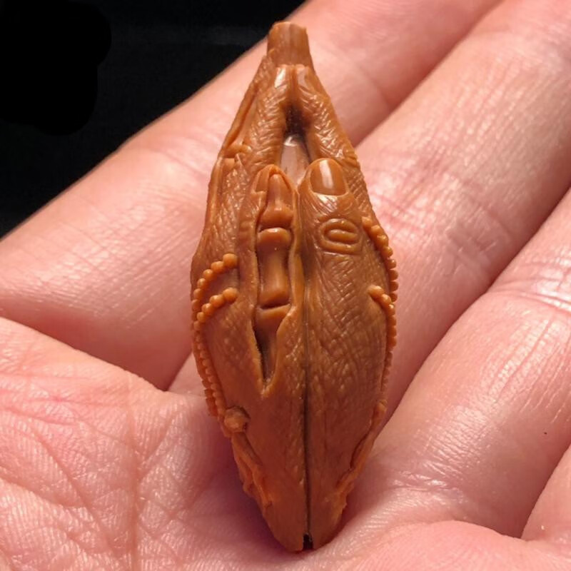 佛手橄榄核单籽 一念之间佛手核雕背云挂件手工祈祷双手合十一心向佛