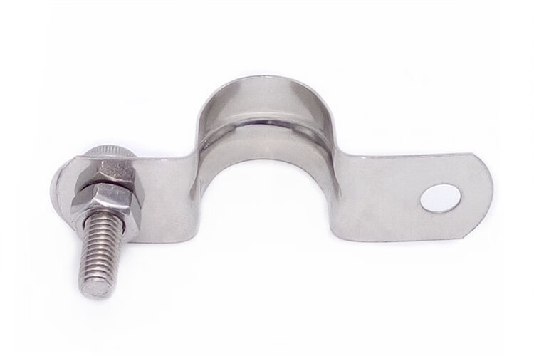 加厚304不锈钢骑马卡 管夹管卡水管扣线管u型欧姆卡马鞍卡半边码 m45