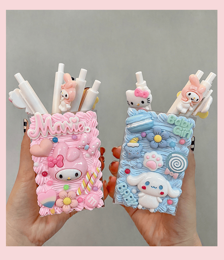 墨名扬奶油胶玉桂狗笔筒diy手工制作成品学生桌面创意笔盒可爱卡通