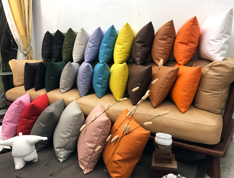 真皮抱枕牛皮靠垫全真皮腰枕仿真皮飘窗腰枕极简真皮靠高端设计师沙发