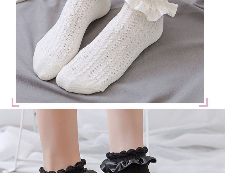 白袜子女可爱日系lolita公主jk袜子女夏季潮蕾丝少女花边短棉袜