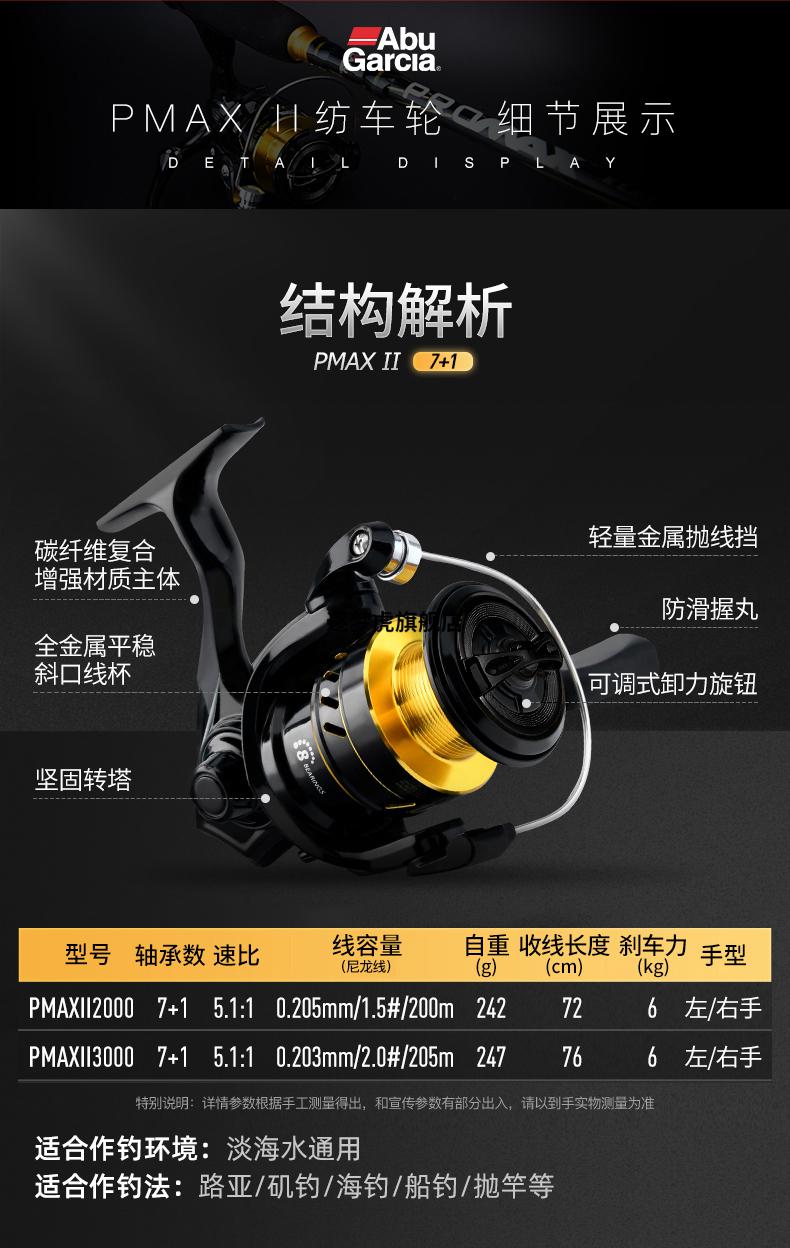 2022新款阿布碳素pmax3达佤一击路亚竿套装进阶专用直柄纺车轮不炸线