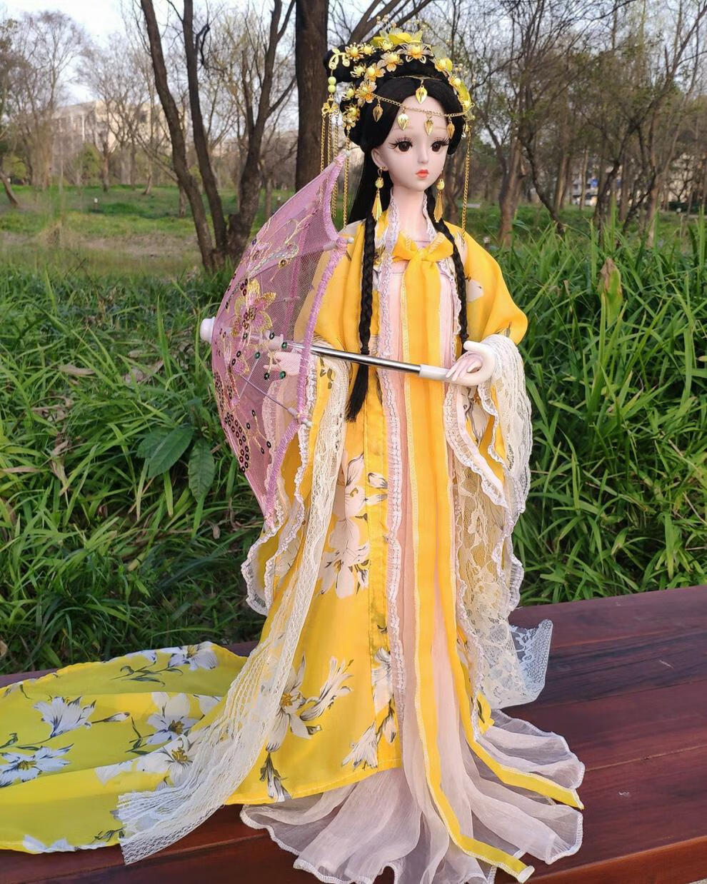 执爱芭比娃娃大号汉服 古装风汉服手工60厘米洋芭比娃娃公主大号全套