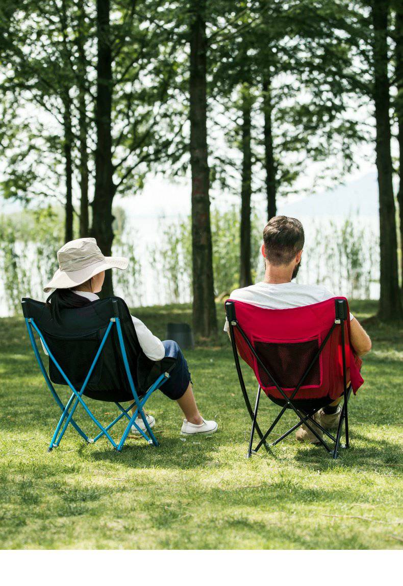 月亮椅挪客户外折叠椅便携靠背钓鱼凳子马扎导演椅沙滩躺椅露营月亮