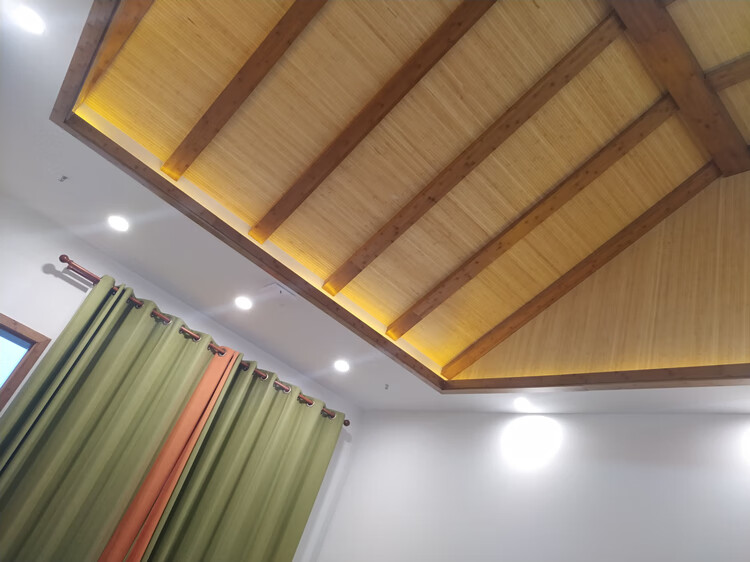 竹片帘装修竹席子天花吊顶贴墙面背景装饰材料民宿茶室餐馆竹编板
