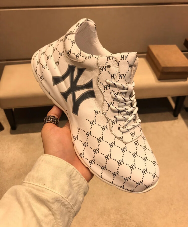 欧洲站男鞋欧货潮ny鞋子牛皮老爹鞋男ins潮厚底加绒保暖酷奇休闲板鞋