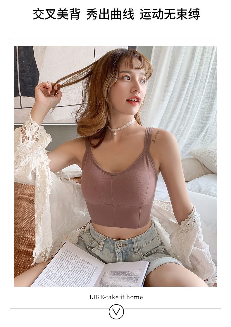 少女文胸高中生初中女生内衣运动内衣女无钢圈高中学生少女抹胸背心式