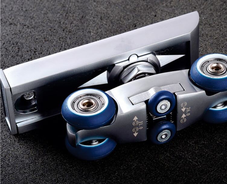 推拉门吊滑轮轨道厨房卫生间木门吊轨上滑轨配件4轮带平衡轮快装吊轮