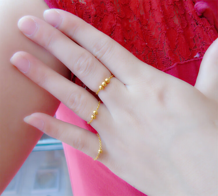 老凤凰足金999黄金戒指女转运珠戒指女款 单颗(转运珠)戒指周长5.