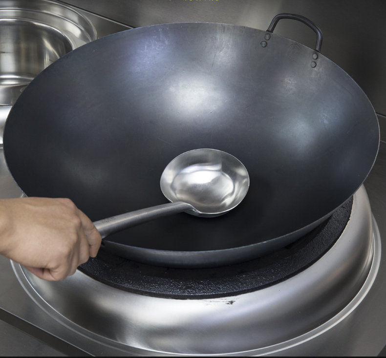 苏泊尔卢润双耳铁锅已开锅炒菜锅老式加厚商用饭店大铁锅炒锅厨师