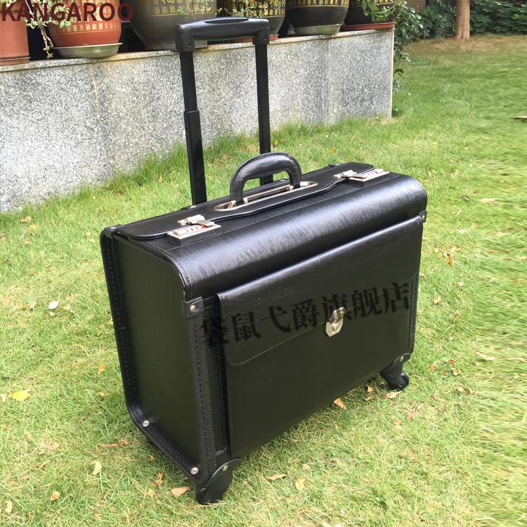 袋鼠kangaroo轻奢高档空姐箱律师飞行员拉杆箱皮箱密码箱手提箱行李箱